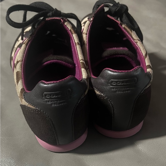 Coach Joss Sneakers. Worn ones like new condition. Brown with Purple Accents. - Picture 3 of 7
